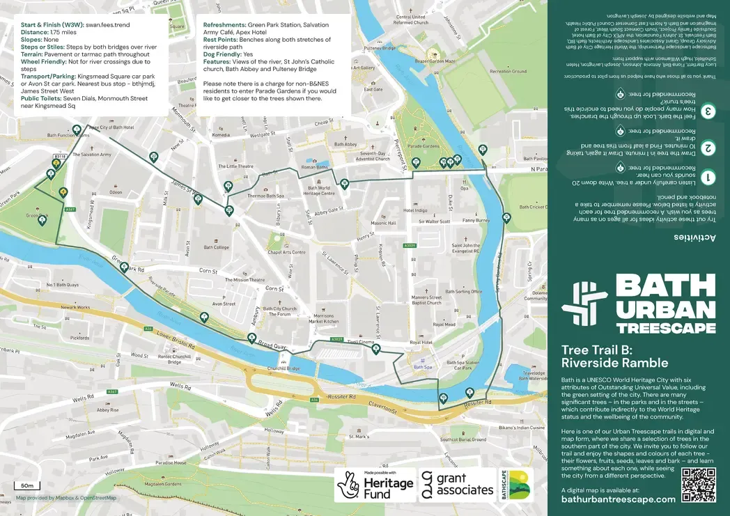 Bath Urban Treescape Printed Map Page One