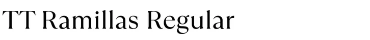 An example of the TT Ramillas Regular font