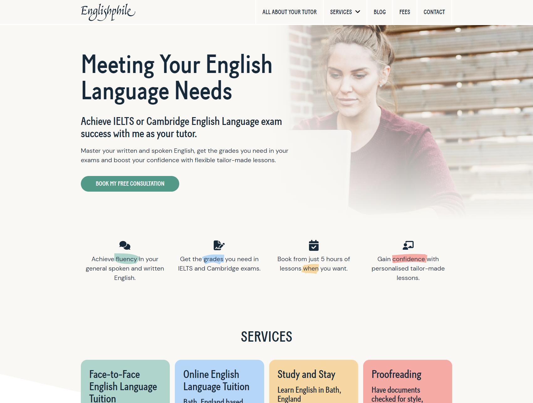 Englishphile Website Homepage