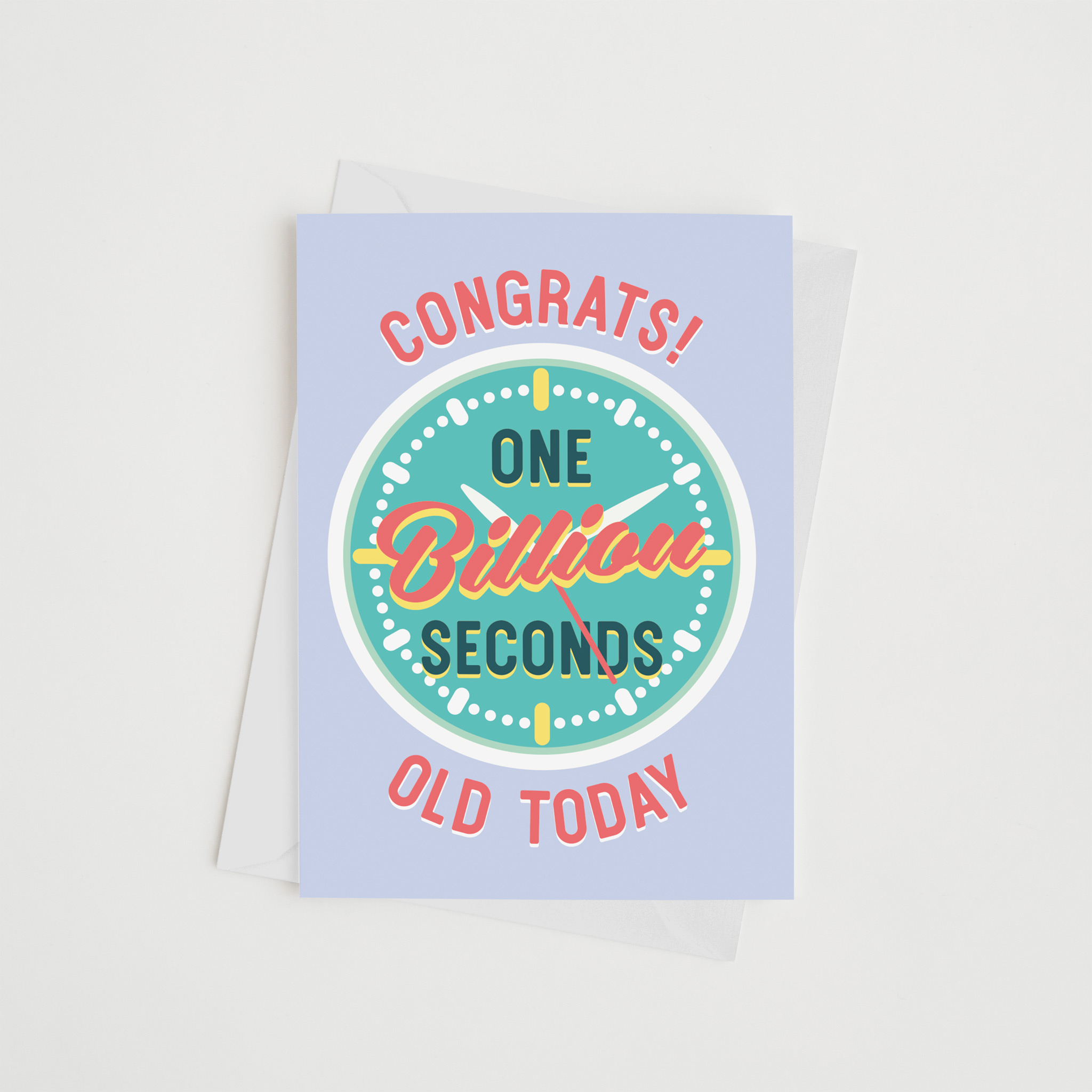 Greeting card - One Billion Seconds Blue